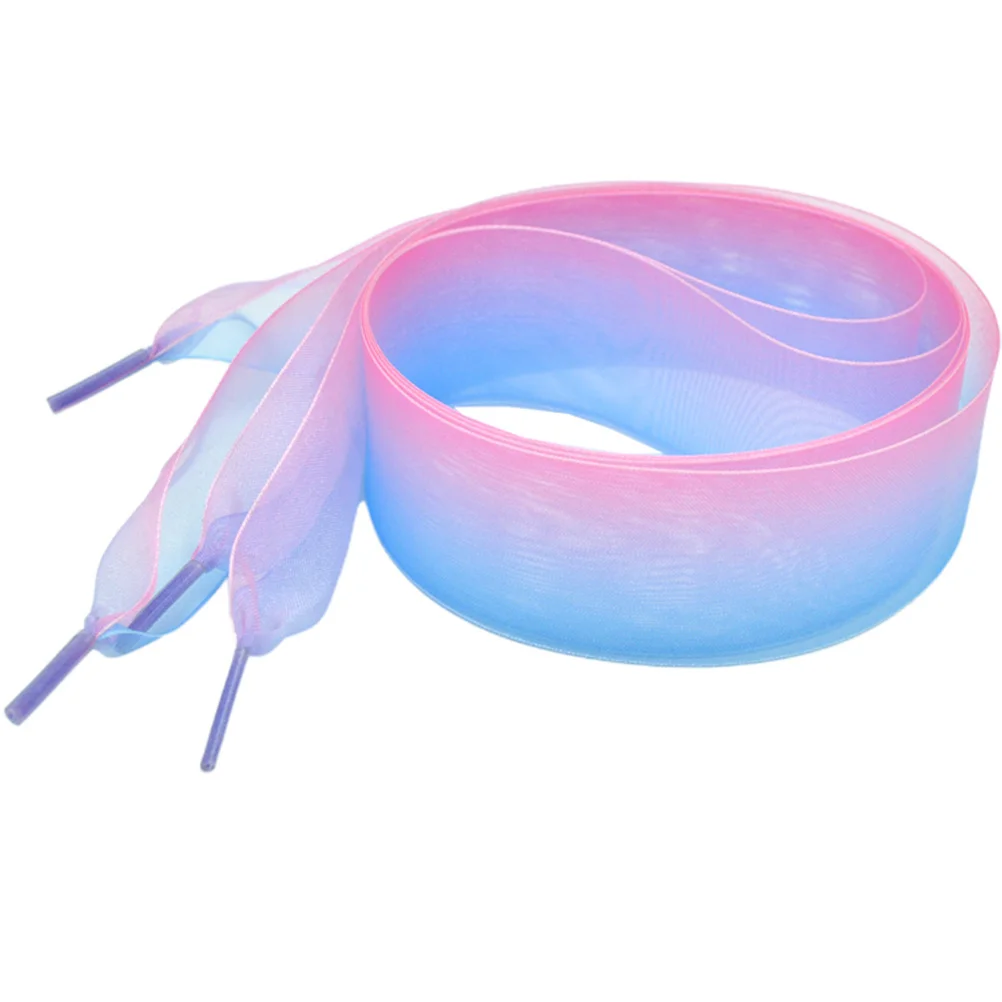 3 قطعة أربطة الحذاء الشفافة 0.8 متر واسعة الشيفون قوس قزح اللون تغيير الأربطة للأحذية الملونة رباط الحذاء استبدال دائم #6
