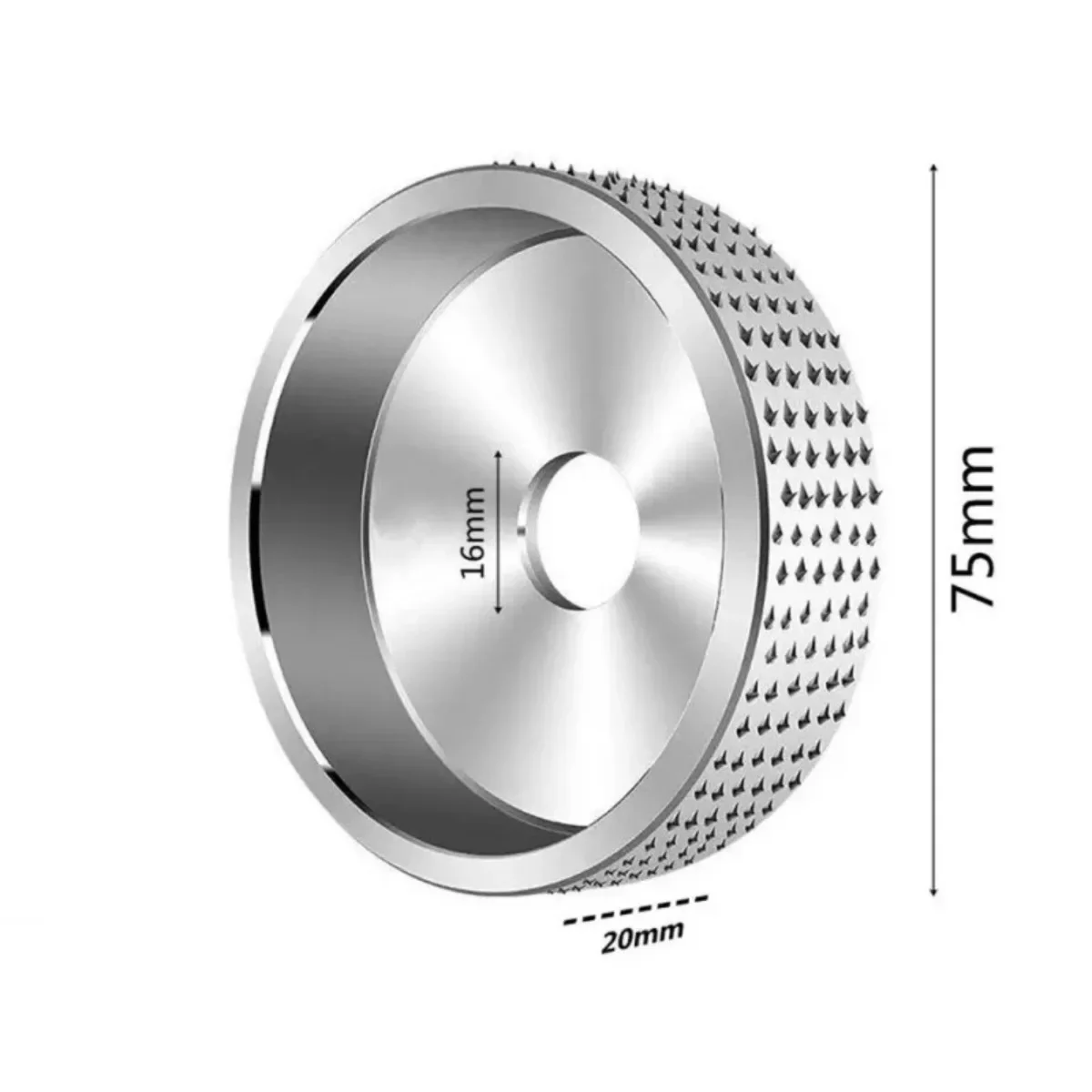 Woodworking Angle Grinding Disc, Rebarda Roda, Hard Grinder, Plano Borda Arc, Polimento de madeira, Plastic Spur, 75mm, 16mm, 22mm