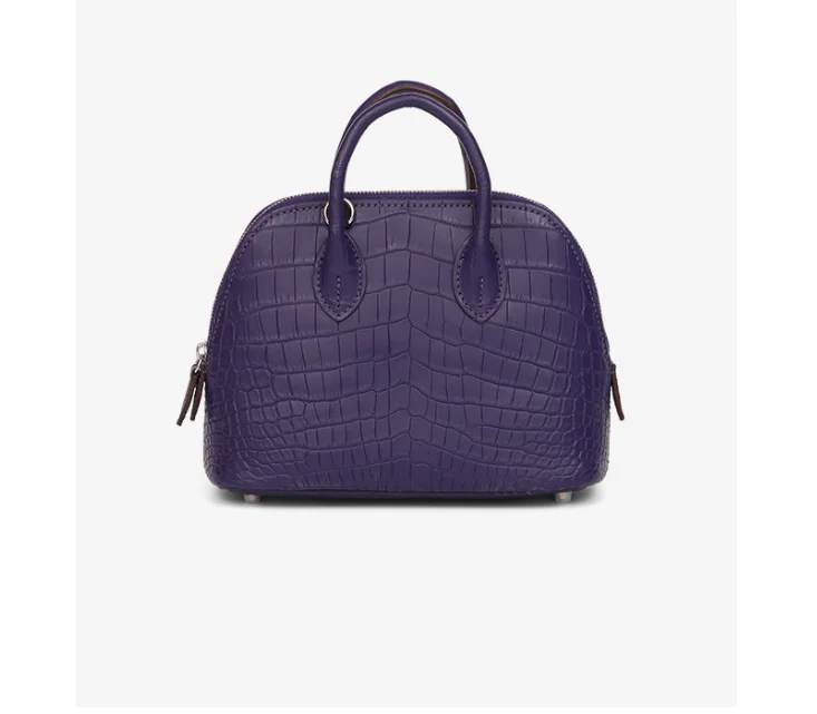 Purple Color 19cm Length Genuine Crocodile Skin Women Small Shoulder Cross Body Bag Alligator Leather Lady Daily Purse