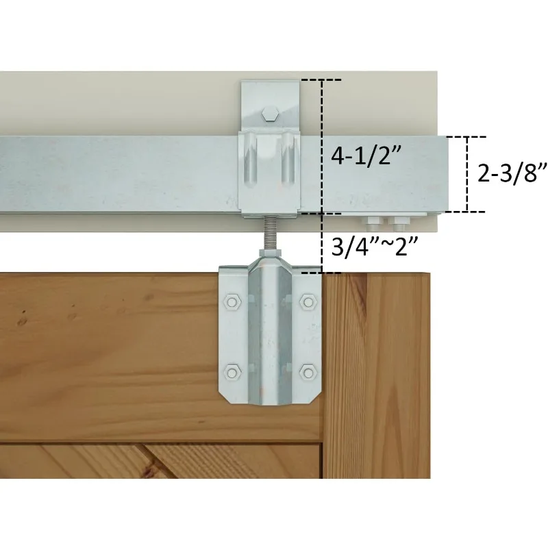 Hardware per porta da fienile scorrevole doppio con binario a nastro in materiale da 16 piedi