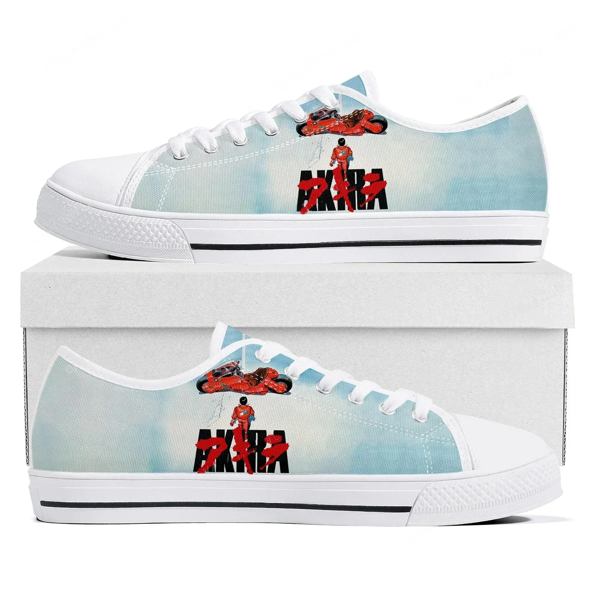 

Кроссовки Akira Synthwave с низким верхом для женщин, мужчин и подростков, высококачественные кеды из канваса, модная классическая обувь в стиле комиксов, изготовленная на заказ.