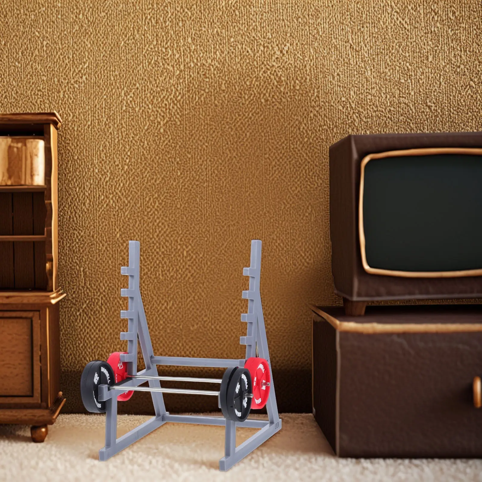 1Set Tiny Squat Rack Style Pen Holder Miniature Barbell Weightlifting Desk Accessory Fun Office Home Travel Organizer Gym Theme