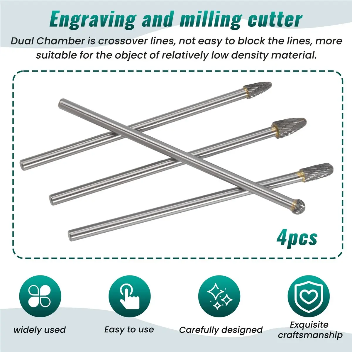 Need 4Pcs Long Reach Rotary Burr Double Cut Tungsten Carbide Bit 1/4 Inch Shank 6 Inch Set