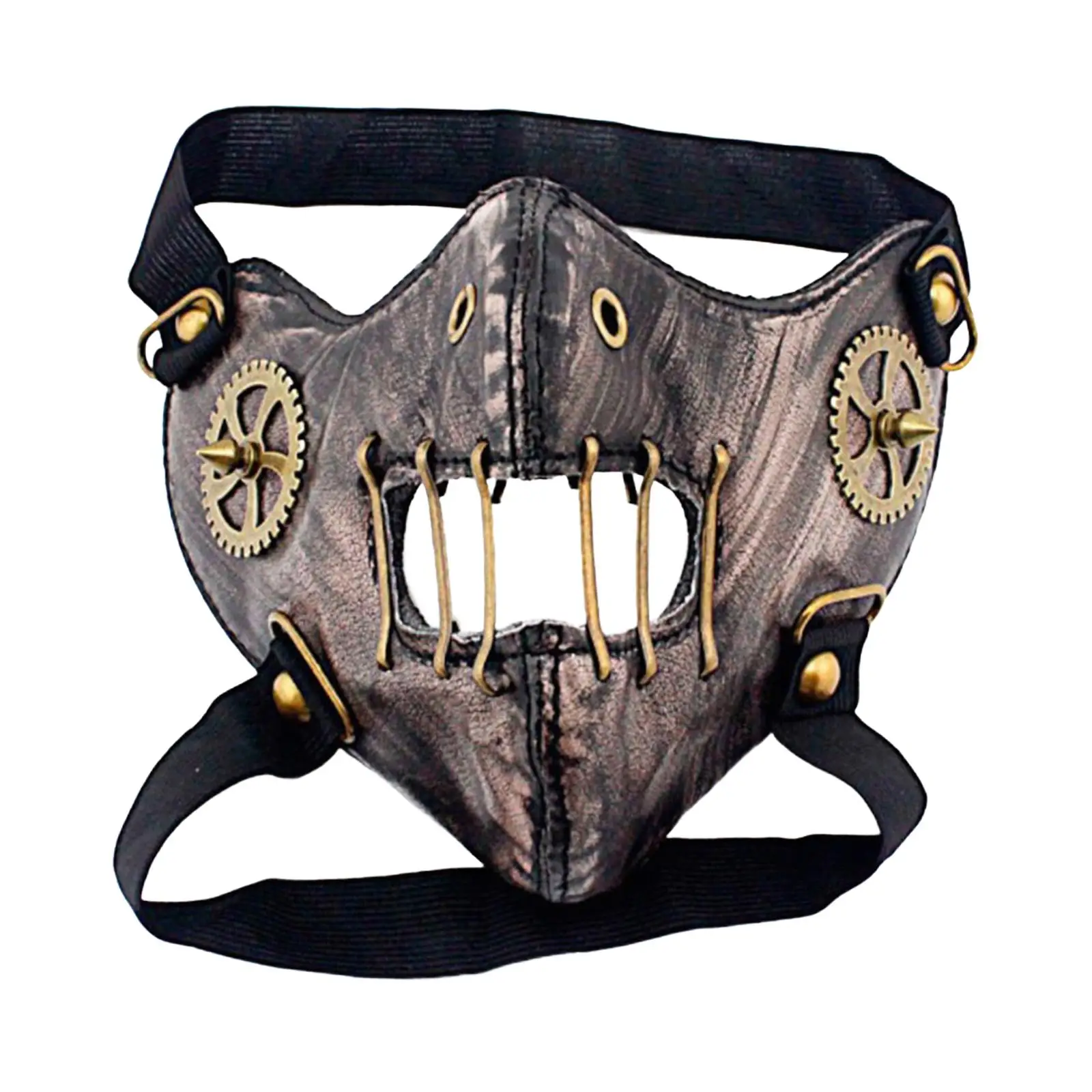 Steampunk PU Leather Mask Outdoor Sports Mask Cosplay Accessory Men Women Half