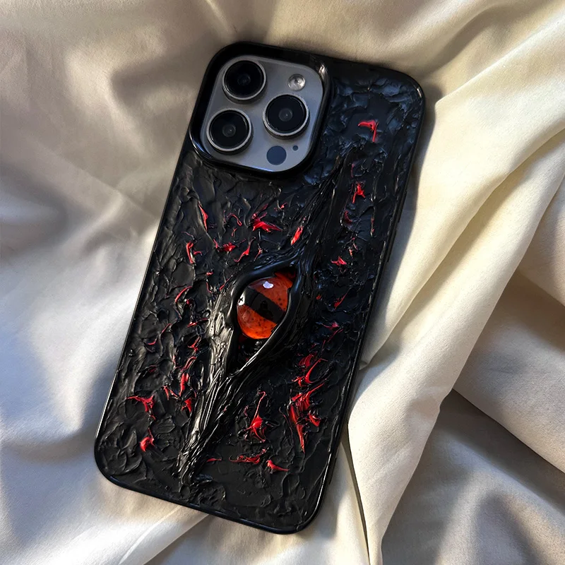 INS red-eyed Cthulhu dark shell apple 15Pro case iphone 14promax advanced 13Promax new 12Pro Stereo 11 internet celebrity 12