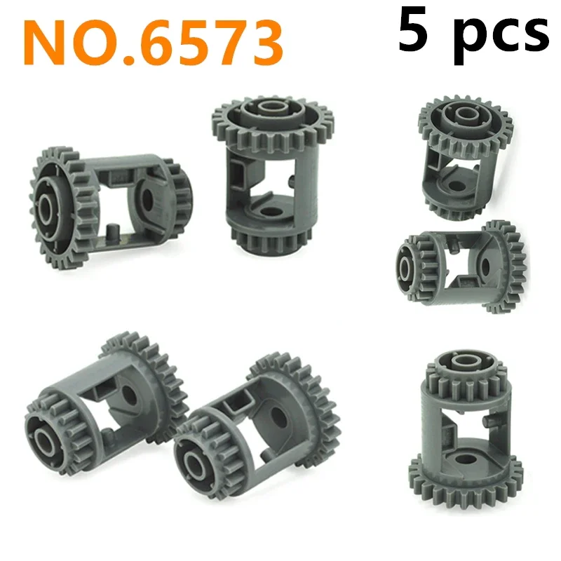 MOC Parts-bloques de construcción técnicos para niños, piezas educativas, 5 piezas, engranaje diferencial, 24-16 dientes, compatibles con 6573