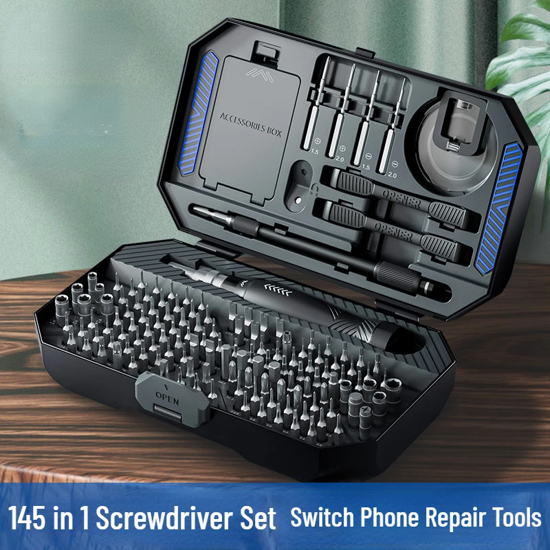 Xiaomi CHNT Precision Magnetic Screwdriver Set, Parafuso Driver Tool Bits para Switch, Phone Repair Tools, Professional, 145 em 1