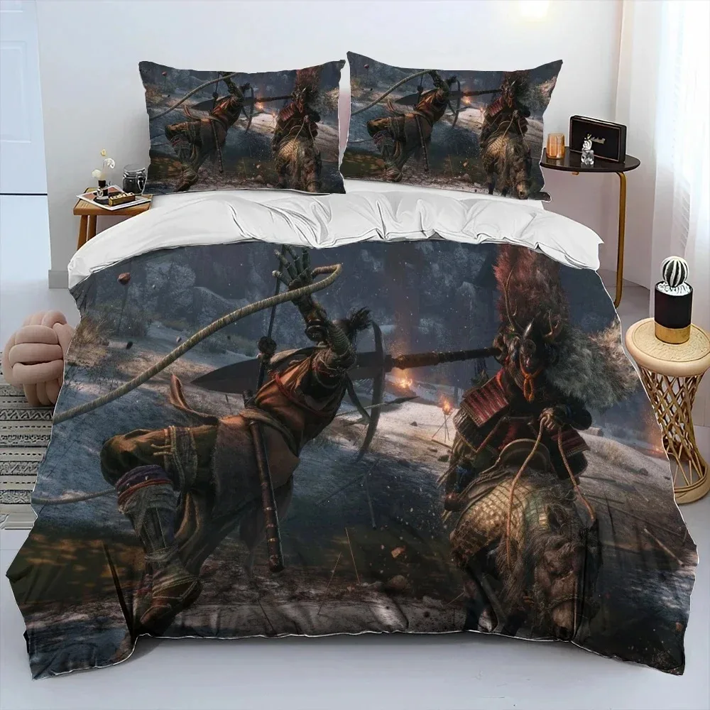 3D Print S-Sekiro Shadows Die Twice Game Bedding Set Duvet Cover Bed Set Quilt Cover Pillowcase Comforter king Queen Size