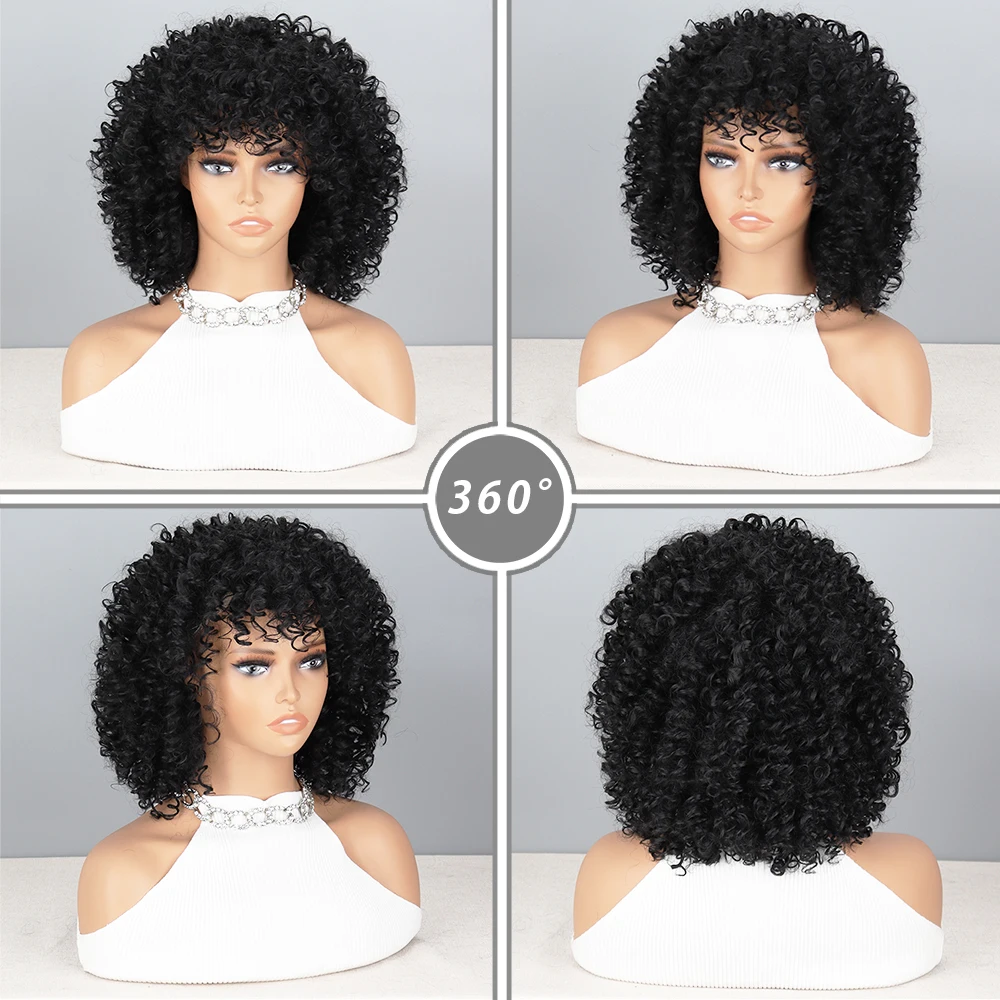 Synthetic High Heat Resistant Material African Small Curly Hair Whole Wig Suitable For Daily Cosplay Wear