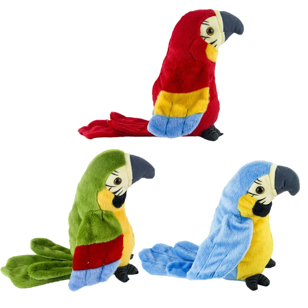 Cute Talking Sound Parrot Waving Wings Electric Parrot Stuffed Plush Kids Toys
