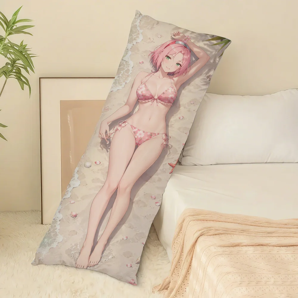 N-Naruto H-Haruno Sakura cushion cover Body Rectangle Pillow Cover Home Sofa living Room 51x137CM Dakimakura Case - view 3