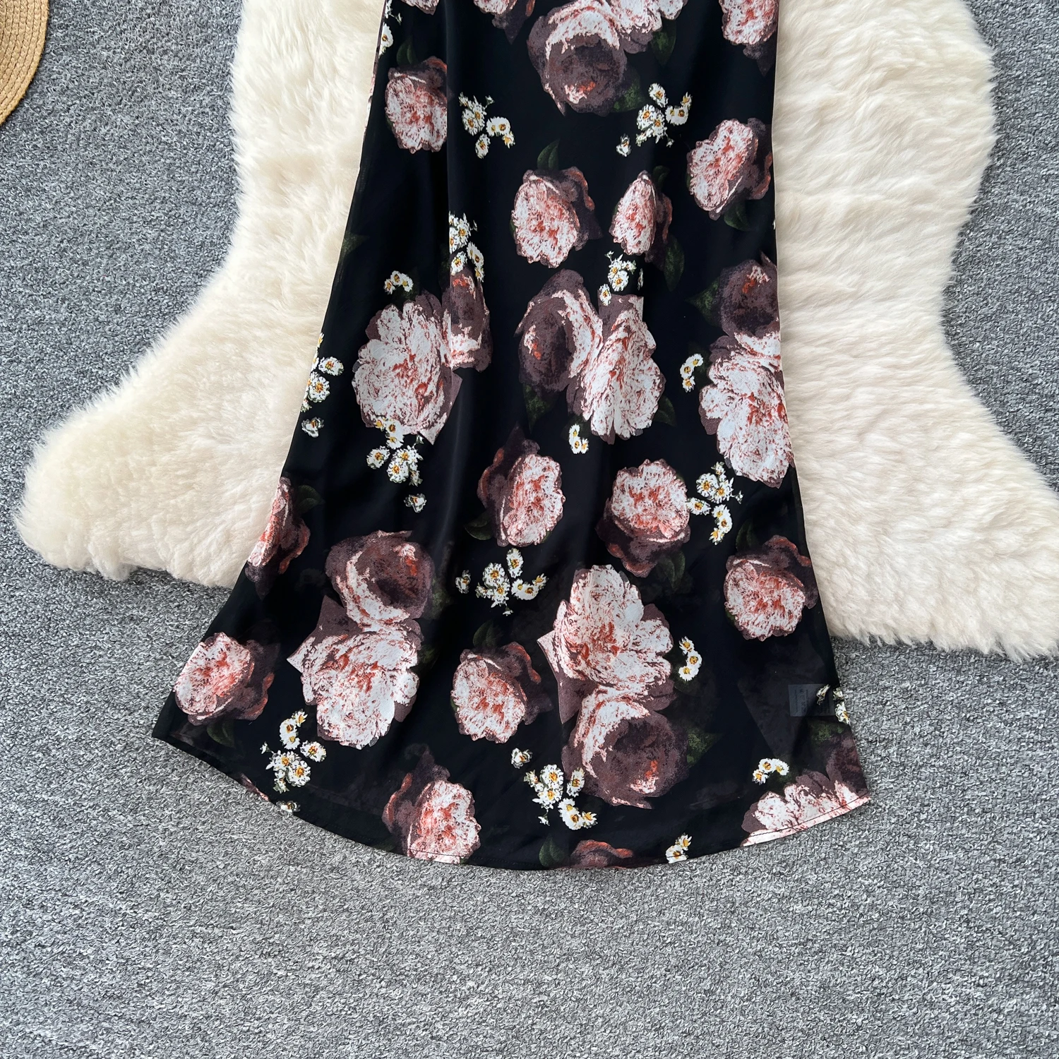 Chic vintage sexy volant stampa sottile elegante fata moda coreana Boho vestito estivo abbigliamento donna