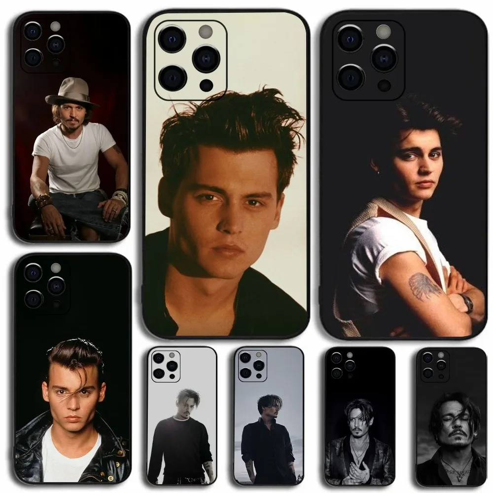 J-Johnny D-Depp Phone Case For Apple iPhone 15,14,13,12,11,Pro,X,XS,Max,XR,Plus,Mini Soft Black Cover