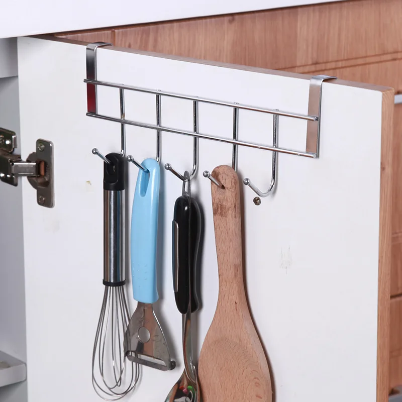 5 Hooks Clothing Coat Towel Hanger Rack Holder Shelf Over Door Home Bathroom Kitchen Hat Organizer  Over The Door Hooks