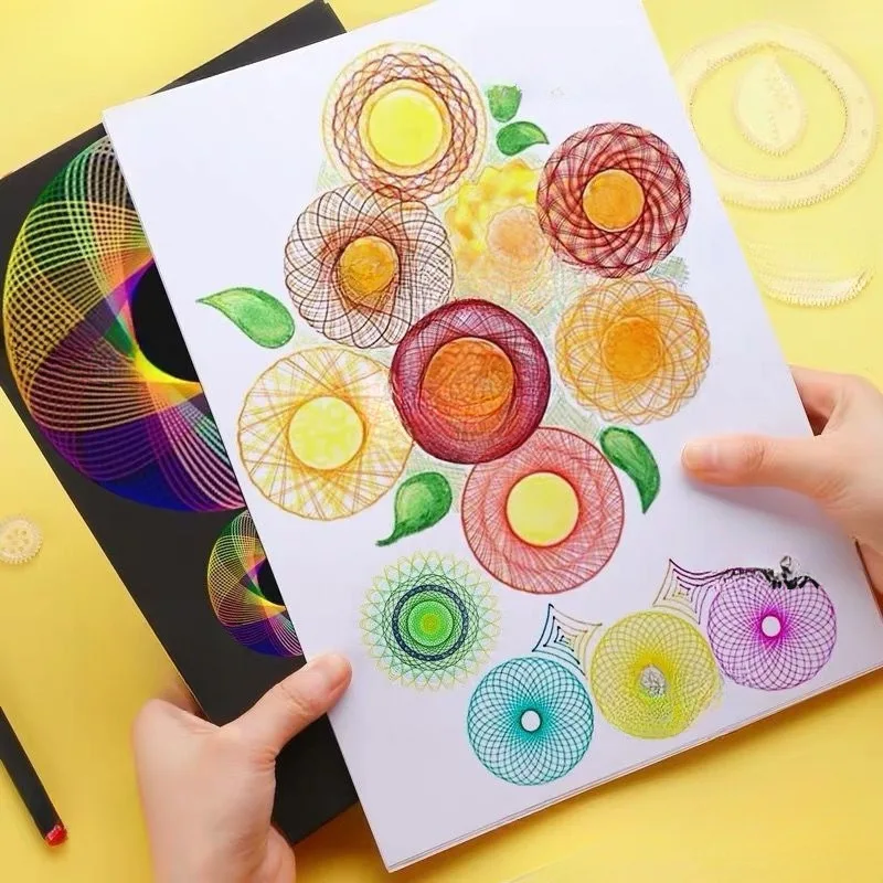 ตลกเรขาคณิต Spirograph Drawing Stencils ชุดสร้างสรรค์เรขาคณิตไม้บรรทัดของเล่นเครื่องมือเด็ก Montessori ของเล่นเพื่อการศึกษาของขวัญ