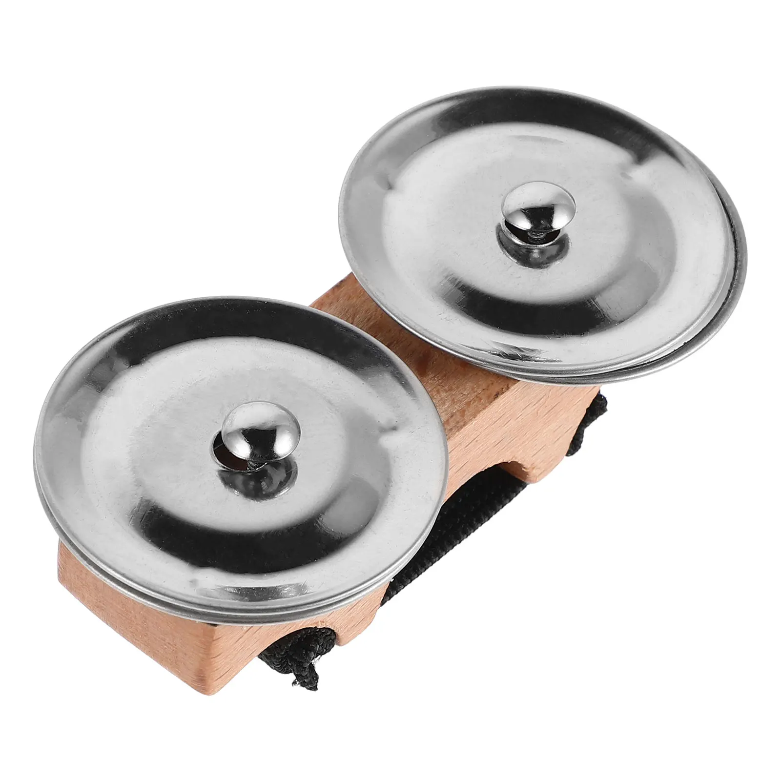 Platillo de dedo, campana, tambor, campanas de mano, accesorios, Mini percusión, cascabel para niños, instrumento de juguete Musical de baile de Metal de madera