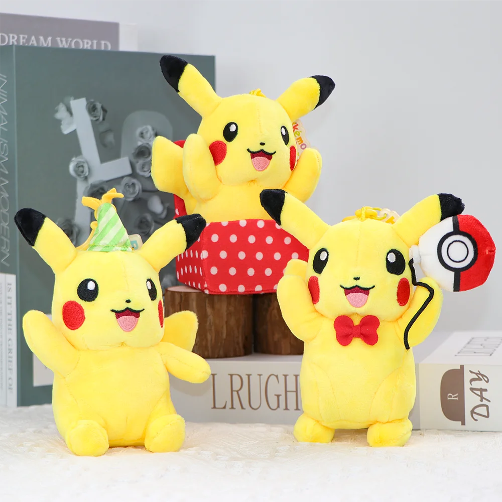 Peluche Pokémon Pikachu Originale pour Enfant, Jouet Pendentif, Kawaii, Évoli, Charmander, Sicilax, Scorbunny, Porte-Clés