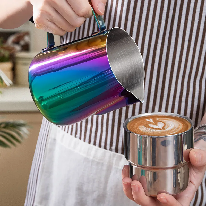 

Stainless Steel Milk Frothing Pitcher 350/600ml with Scale for Coffee Latte Espresso Steaming Cappuccino Cup Jug Latte Barista