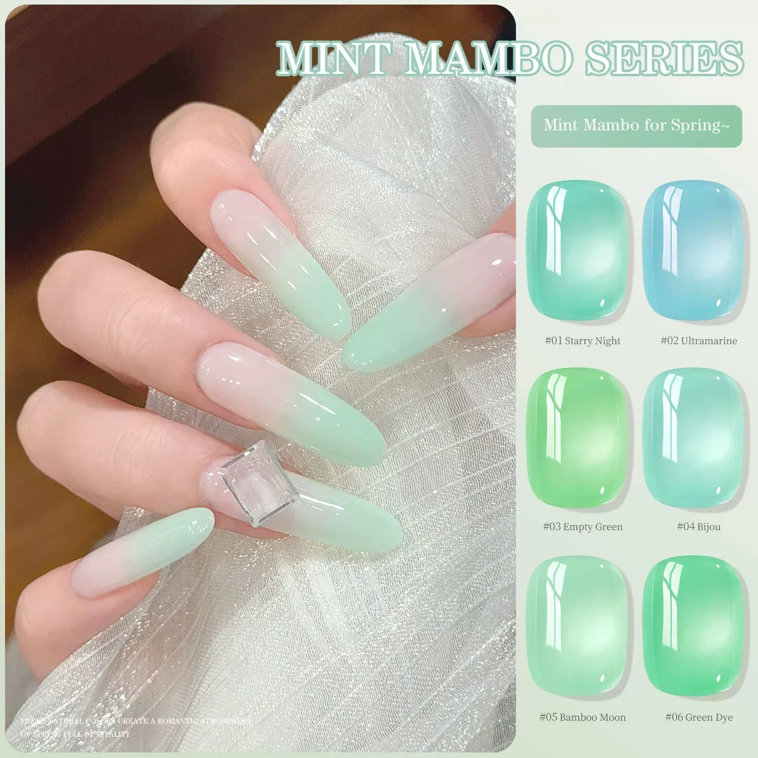 1 pz TC Ice Trasparente Gelatina Verde Nail Art Fresco Verde Latteo Gel Smalto Per Unghie 2025 Nuovo Popolare Verde Nude Forniture Per Unghie