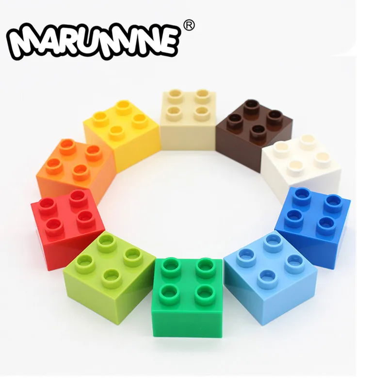 MARUMINE 2x2 Dots Classic Blocks Cube 50PCS Classic Big Size Building Bricks Bulk Parts Accessories Educational Children Toys