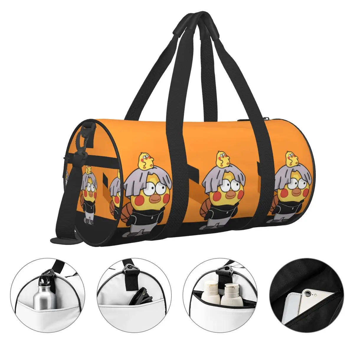 Ikun Chicken Round Grande Capacidade Bolsa de Viagem Bolsa Tote Grande Capacidade Weekender Gym Sport Holdall