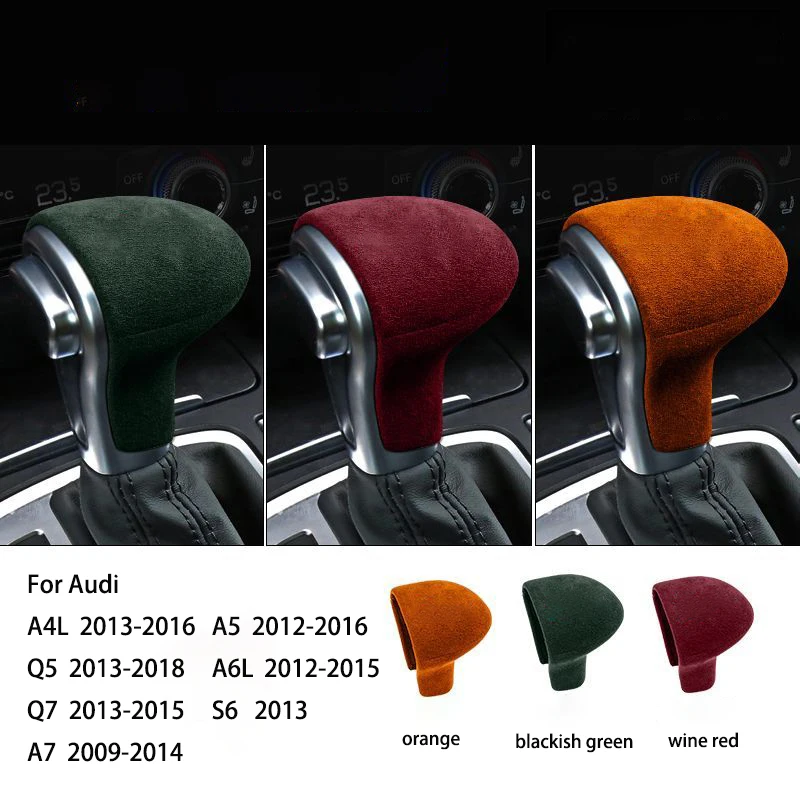 

Alcantara Suede Parts Gear Shift Knob Cover Stick Head Trim For Audi A4L A5 A6L S6 A7 Q5 Q7 Car Interior Accessories Auto