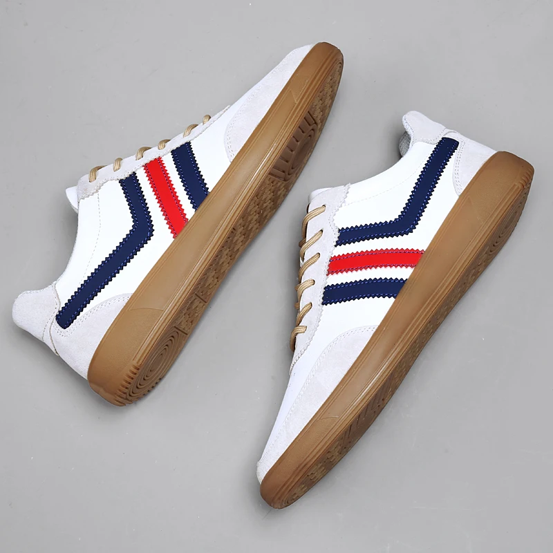 أحذية رياضية عالية للرجال ذات قاع مسطح ومحبوبة بالألوان مع ربط وتهوية ومضادة للانزلاق ومريحة على الموضة الكلاسيكية #3