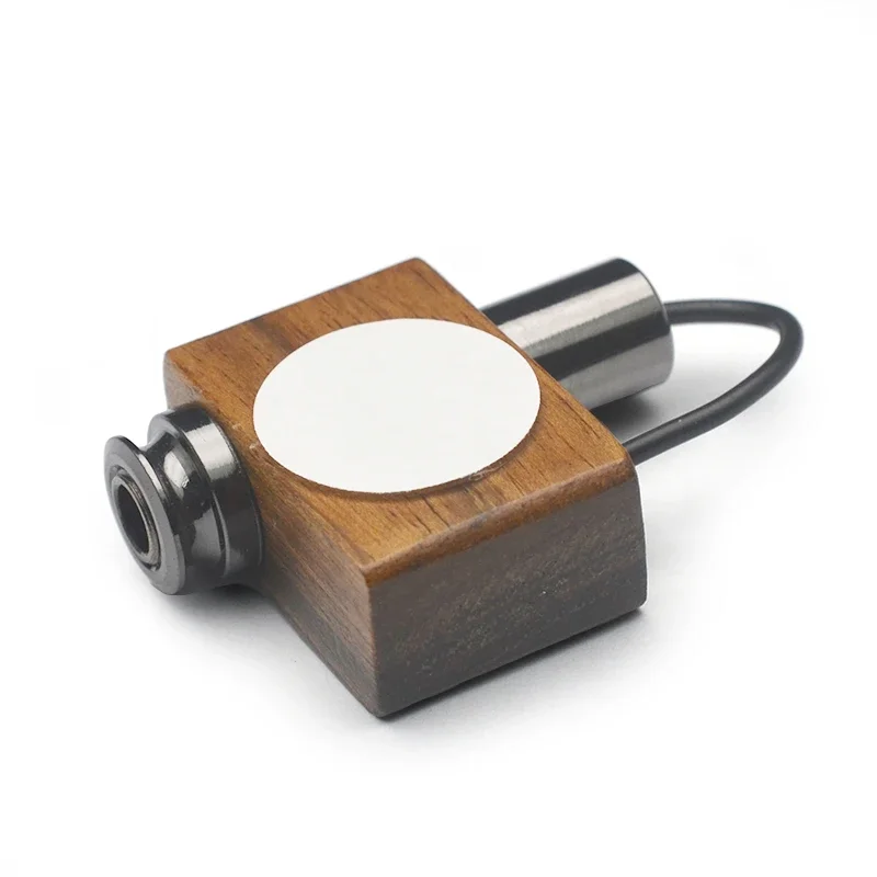 SAPHUE S2/3 Clip Pickup for Acoustic/Classic Guitar Wood Case with Volume Knob and 6.35 Jack  for Ukelele/Kalimba/Mandolin