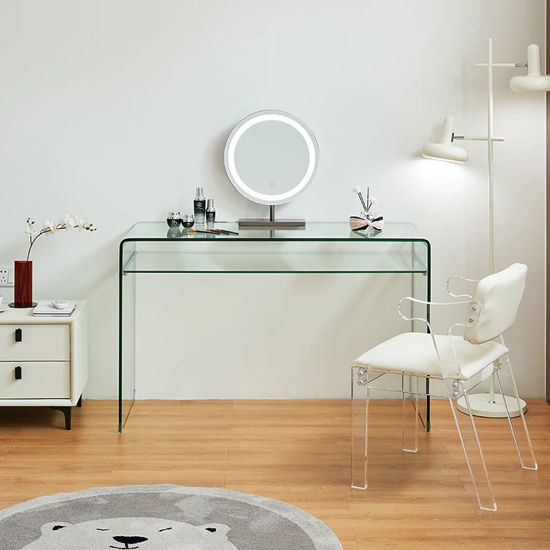 Internet famous new Japanese nail salon glass table, light luxury mini dressing table, bedroom internet famous Instagram style