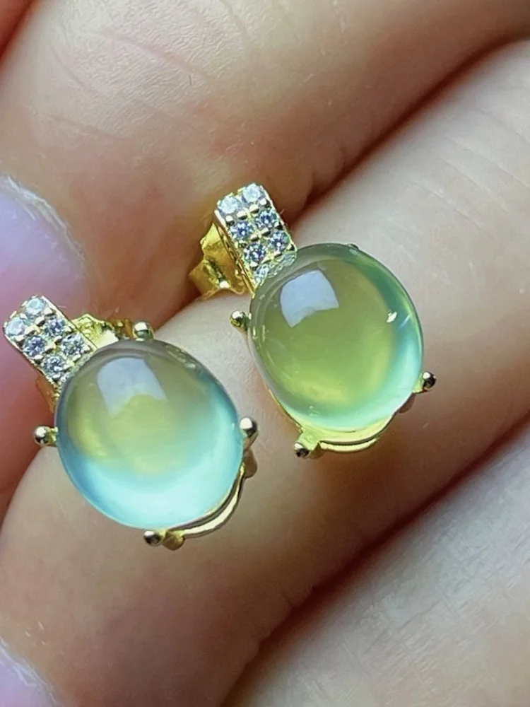 new-natural-fluorite-dangle-earrings-ice-transparent-glassy-s925-silver-plated-gold-embedded-fashionable-korean-style-jewelry