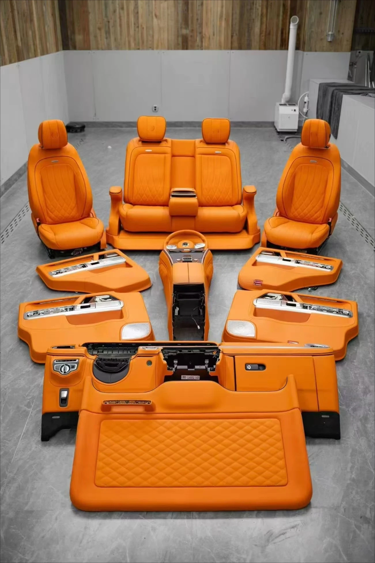 مصنع فاخر الأصلي غطاء مقعد السيارة الماس خياطة مخصص صالح الجلود مقعد السيارة لبنز G الفئة G500 W463 W464 G63 G65 #3