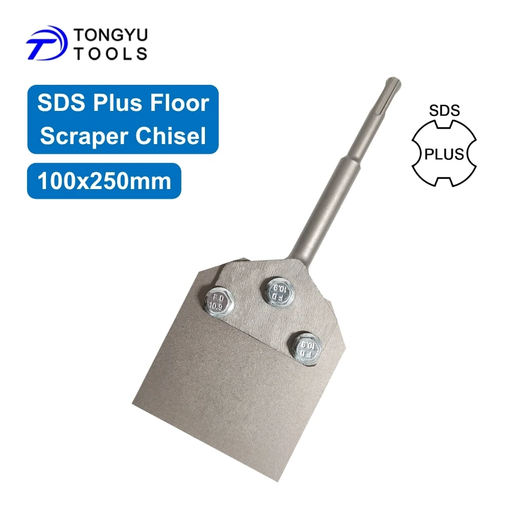 SDS Plus Floor Scraper 100x250mm Tile Thinset Adhesive Removal Chisel Bit for Rotary Hammer