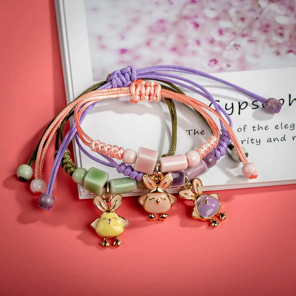 

Mori Girl Handmade Cartoon Bird Alloy Ceramic Beads Bracelets DIY Artware Retro Jewelery For Women Wholesale Items #XN285