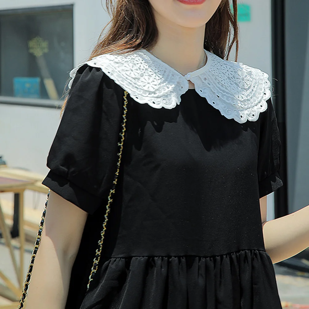 

1Pcs Lace Bow Collar Cotton Comfortable Breathable Clothing Accessory Sweet Practical Design Bow Lace Collar Clothing Accessory