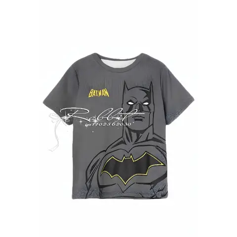 2025 Summer Classic Marvel/DC Superhero Batman Fashion Street T-shirt for Adults Children and Parents 3D Printed T-shirt