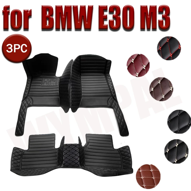 Custom Automotive Car Floor Mats For BMW E30 M3 1986 1987 1988 1989 1990 Auto Luxury Leather Men Women Car Mats Full Coverage