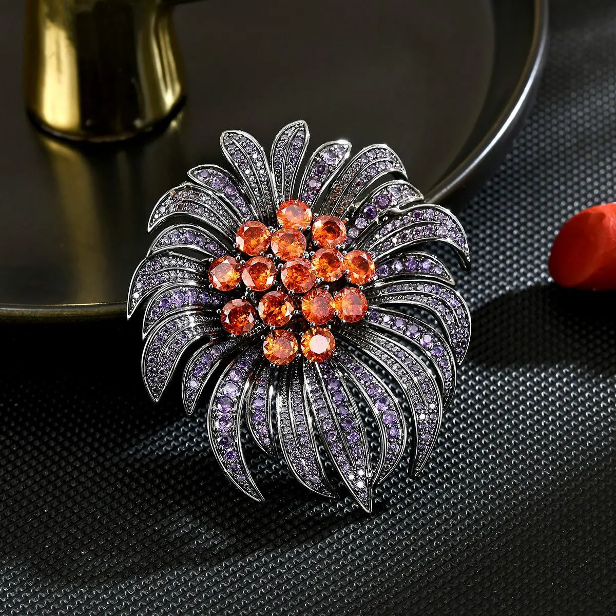 

Retro blooming flower brooch temperament fashionable graceful dinner suit dress flower pin