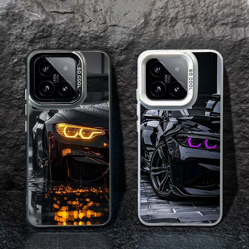 Luxurious Black Car Cool Cover For Xiaomi Poco X7 X6 X5 X3 M8 M7 M6 M5s F7 F6 F5 NFC Pro Colorful Silver Phone Case