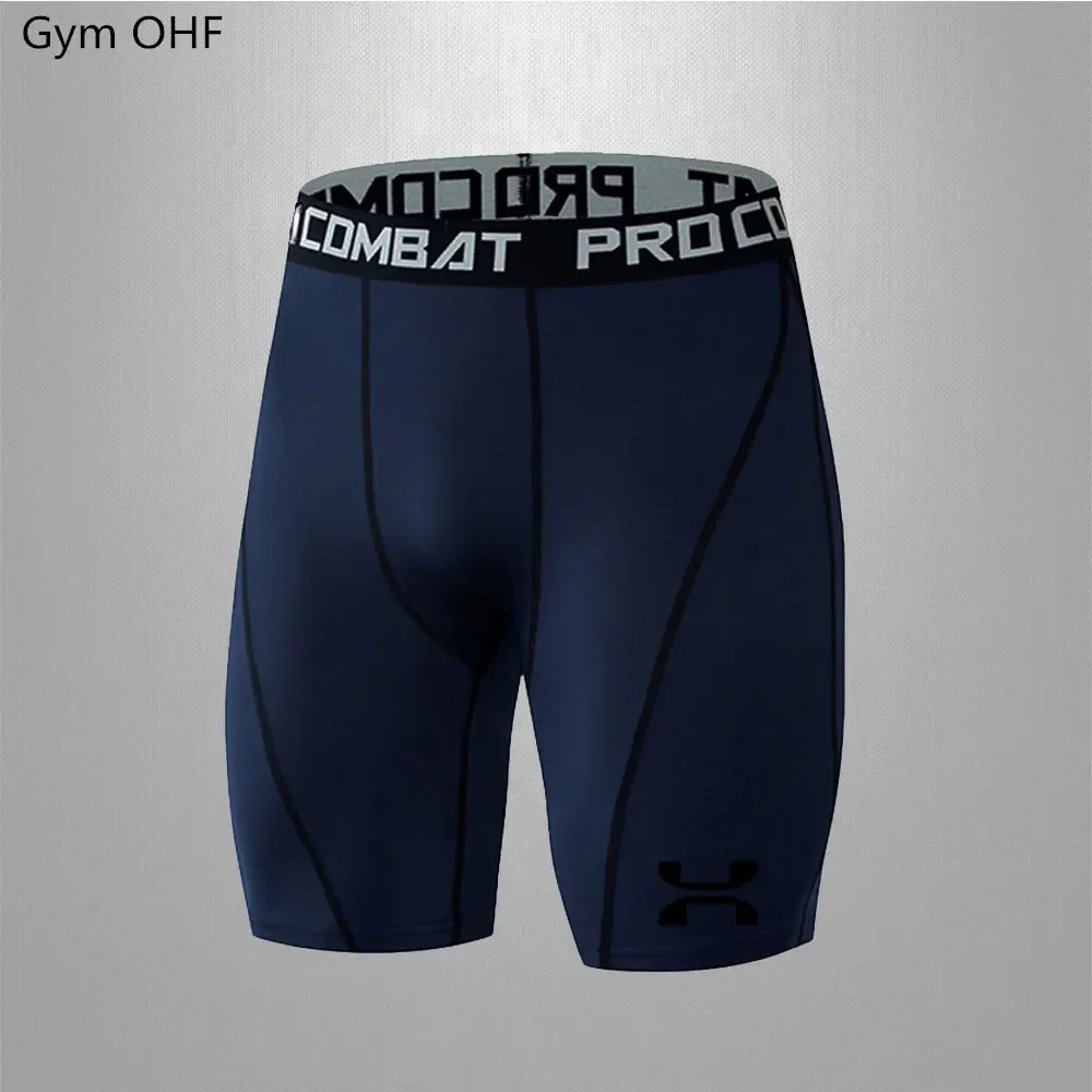 Pantalones cortos para correr para hombre, mallas con estampado de marca de secado rápido para maratón, gimnasio, Fitness, correr, fútbol al aire libre, entrenamiento de baloncesto