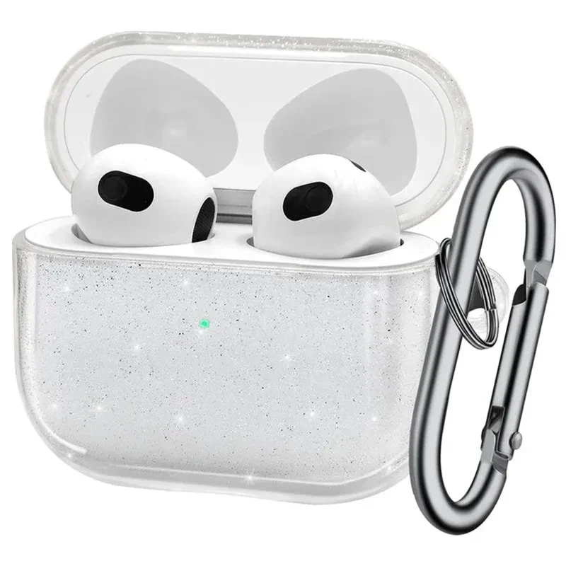 Case for Airpods Pro 2nd generation Soft TPU Earphone Case with Keychain for Apple Airpods 3 2 1 Bling Glitter Cover Accessories