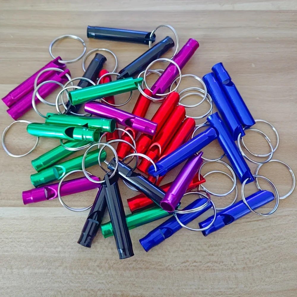 

High Decibel Aluminum Alloy Survival Whistle, Portable Keychain Emergency Safety Whistle for Outdoor Camping Hiking