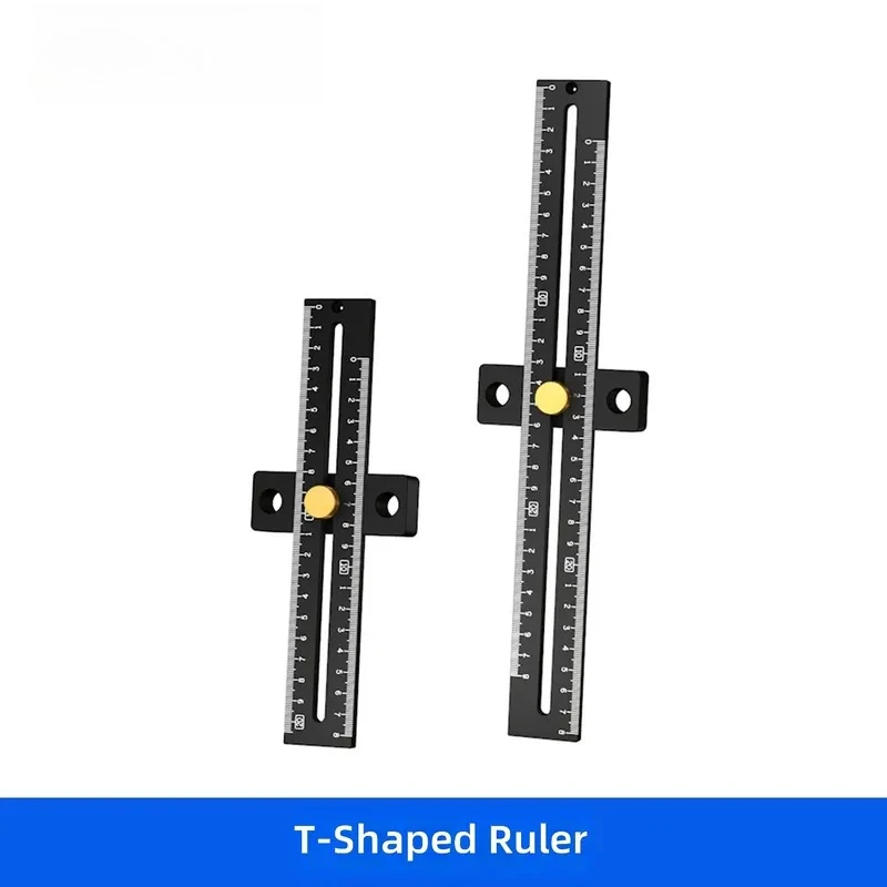 Aluminum Alloy T Ruler Woodworking Limit Ruler Fine Tuning Multifunctional Scriber Marking Gauge Scribing Tool for Carpenter