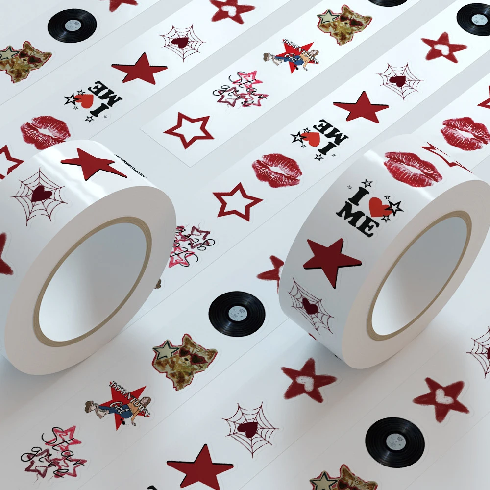 

500Pcs/Roll Cartoon Retro Y2k Downtown Girl Sealing Label Stickers DIY PVC Laptop Decals Decoration Sticker Reward Gift Toys