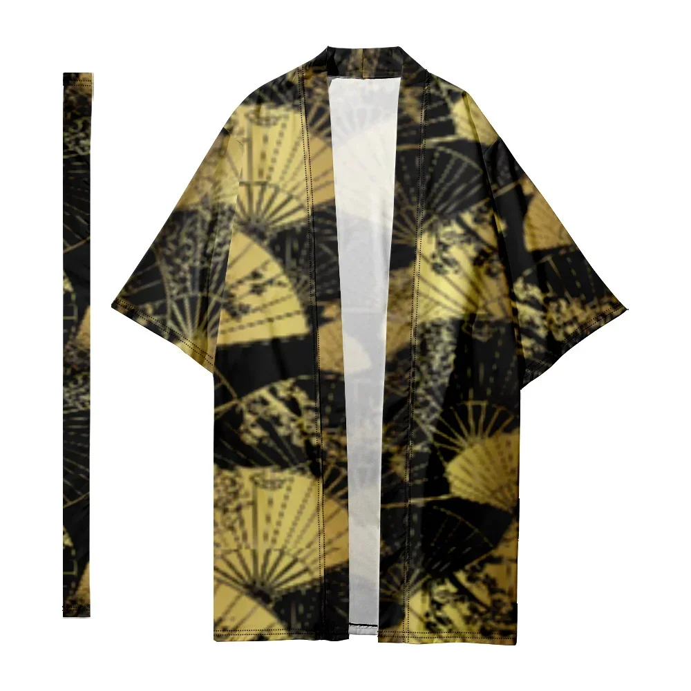 Japanese Long Kimono Men Traditional Cardigan Samurai Costume Fashion Women Kimono Sakura Pattern Kimono Shirt Yukata Jacket