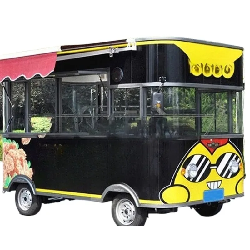 Night Market Food Cart Outdoor Commercial Street Sales Cart Multi Functional Electric Stainless Steel Snack Cart