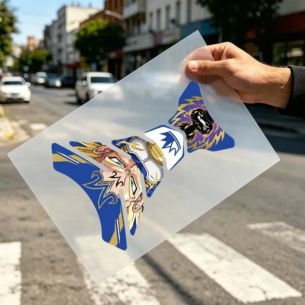 Für Anime Majin Vegeta Flacher Fischgräten-Aufkleber Wasserdichter Motorrad-Tankaufkleber Vinyl-Grafiken Motorrad-Dekor Zubehör