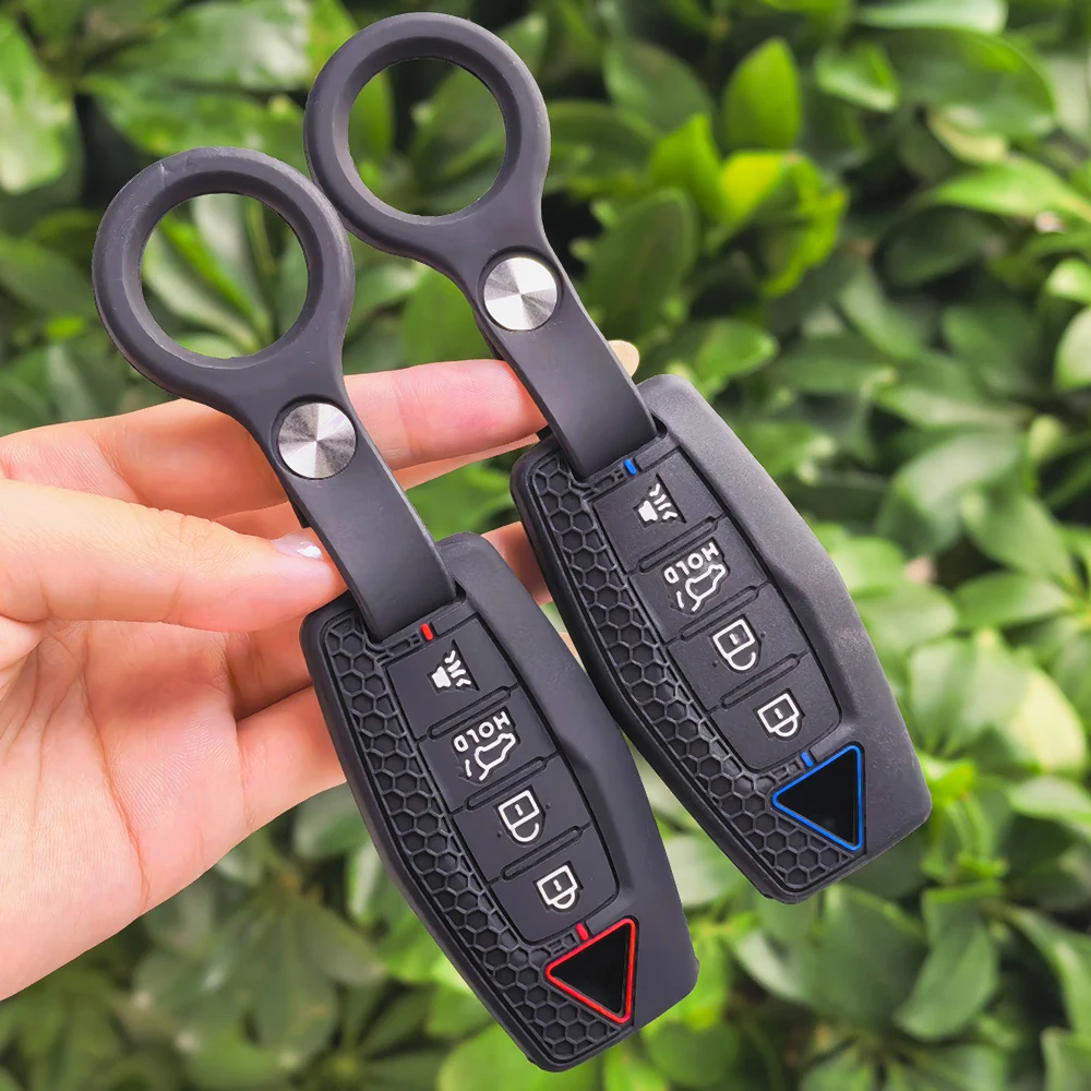 4 Bottons Silicone Car Key Cover Fob Case Shell for Mitsubishi Outlander 2022 2023 2024 2025 Keychain Accessories