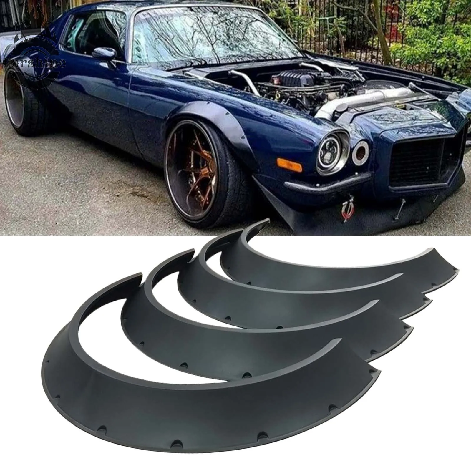 

Fender Flares Wheel Arches Flexible Wide Body Kit 4PCS For Chevrolet Camaro 1970
