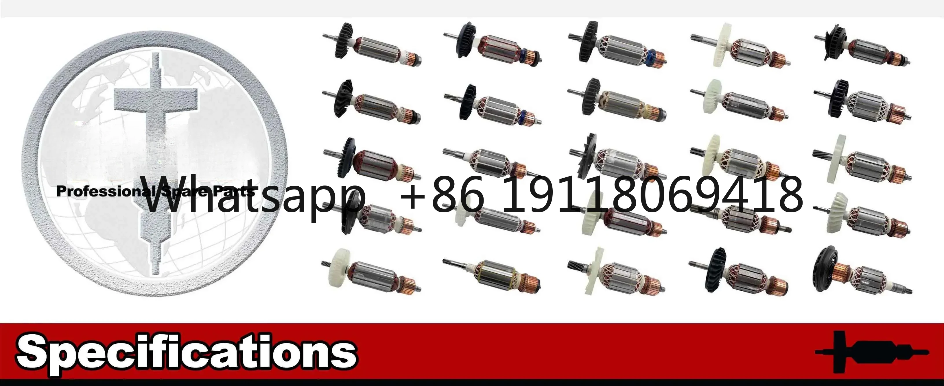 Reemplazo de anclaje de rotor de armadura AC220V-240V para GWS10-125 GWS 10-125