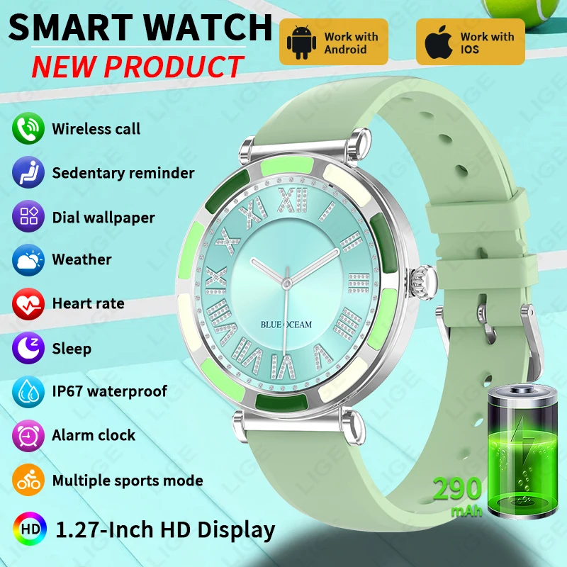 

LIGE New Women Smart Watch 2025 Blood Oxygen Heart Rate Monitoring Sport Fitness Tracker Bluetooth Call Fashion Smartwatch Women